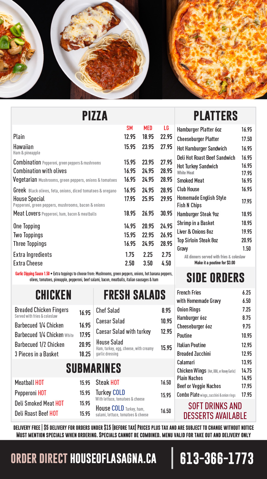 House of Lasagna Menu - Page 2
